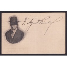 F. AGUSTIN PINEDO ANTIGUA TARJETA POSTAL CON FIRMA AUTOGRAFA